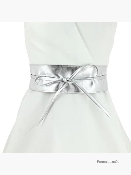 Wide Italian Leather Obi Belt, 3.5\